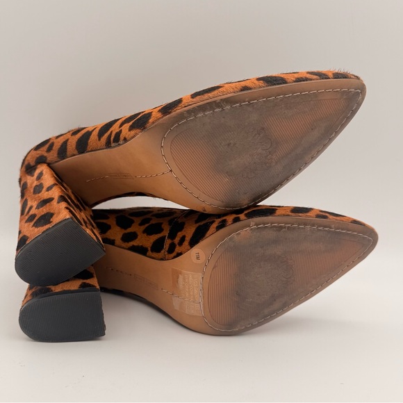 Vince Camuto Calf Hair Leopard Print Block Heel Pumps Size 11M - Picture 9 of 15